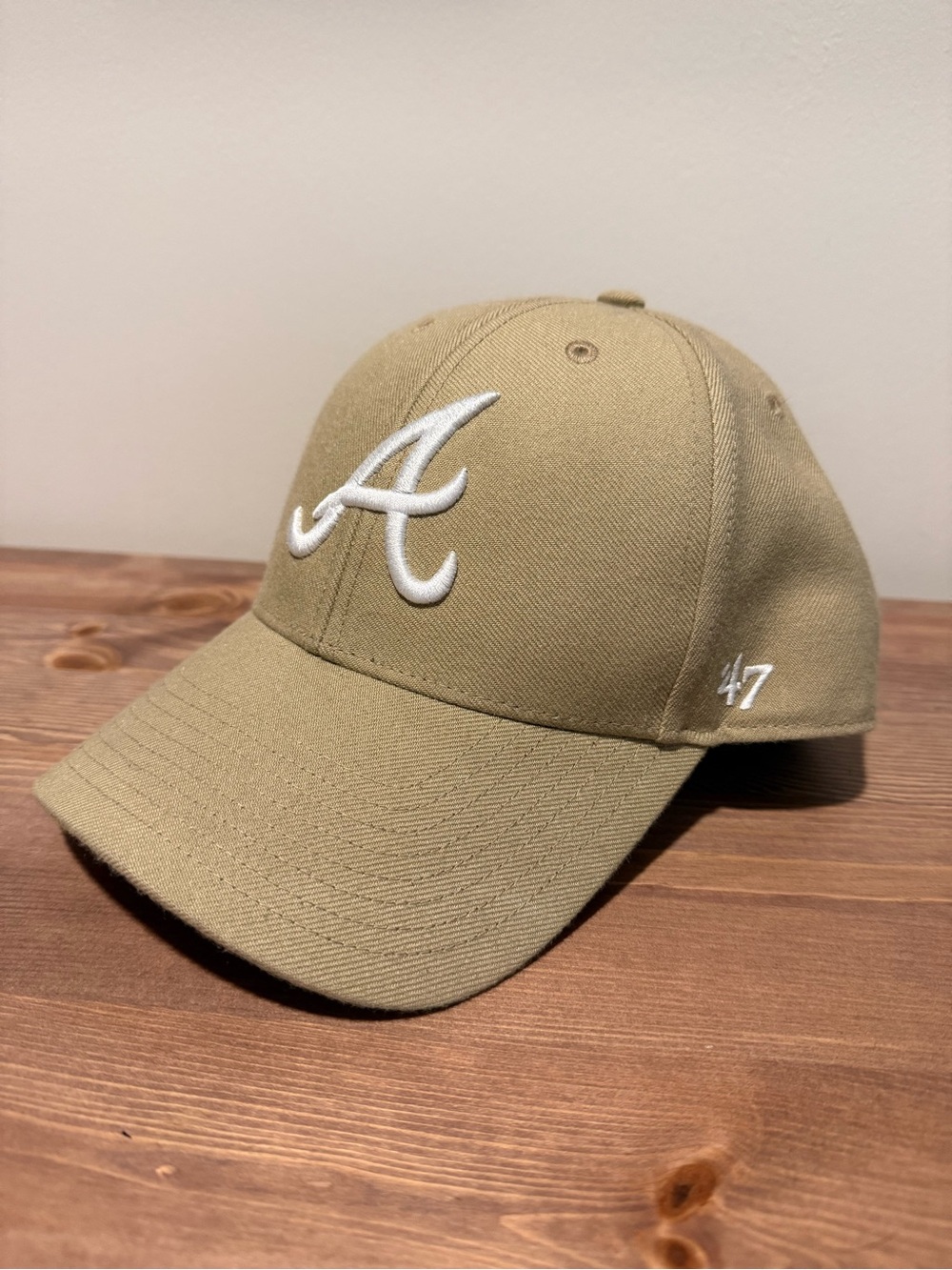 47 Atlanta Braves Baseball Wool Hat Khaki Tan Beige